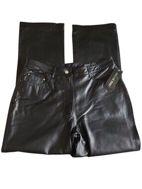Oscar Piel Size 12 Black Leather Pants